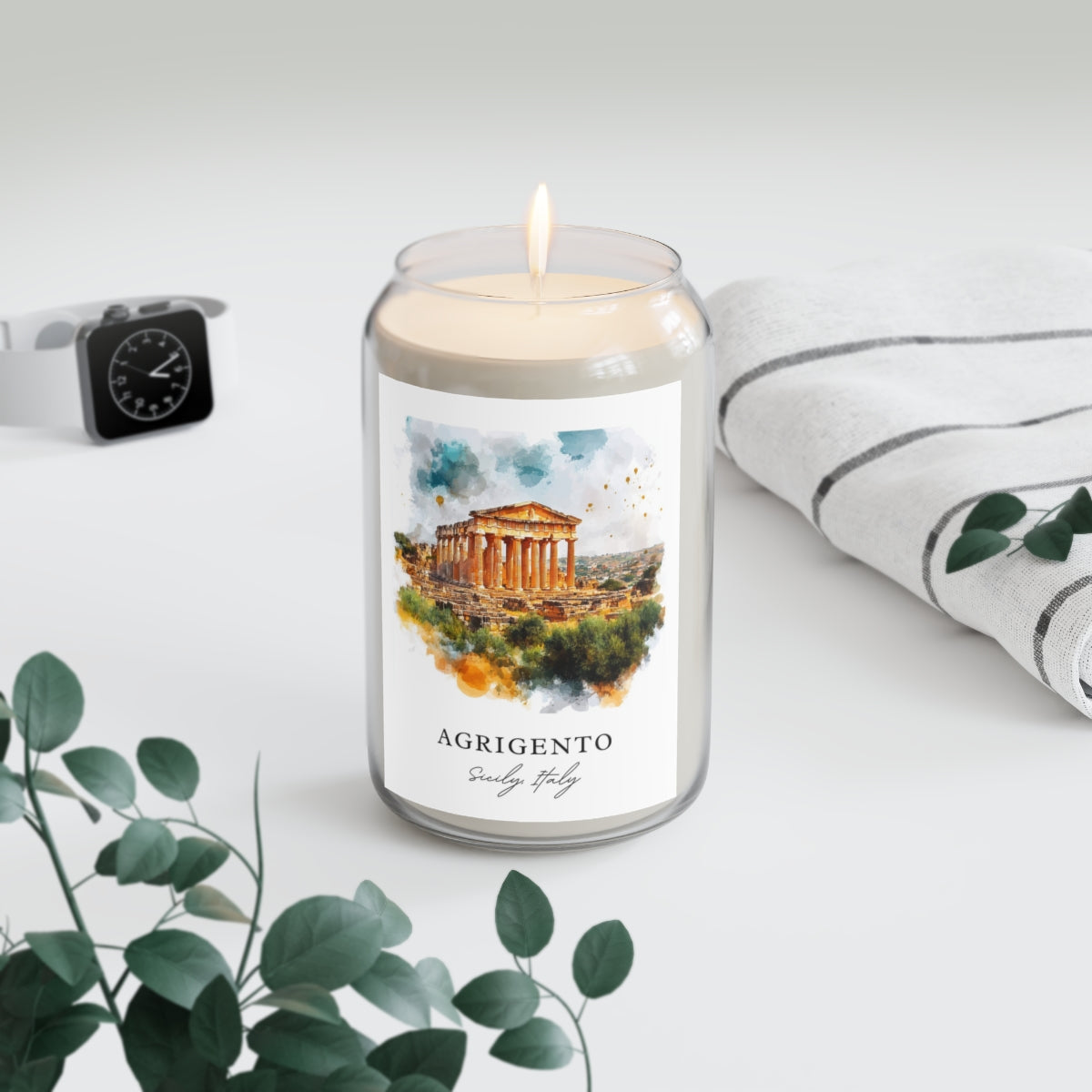 Agrigento, Sicily, Italy scented soy candle