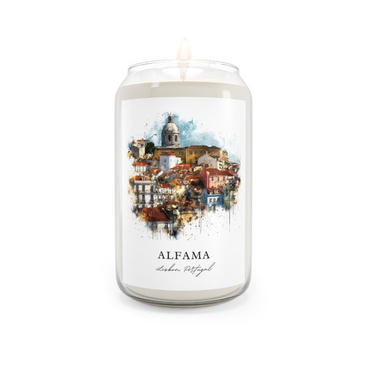 Alfama, Lisbon, Portugal scented soy candle