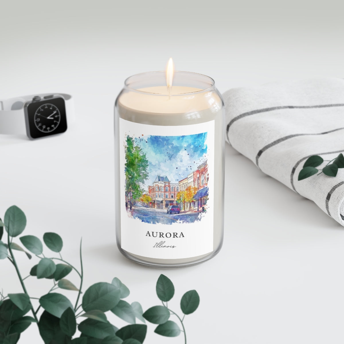 Aurora, Illinois scented soy candle