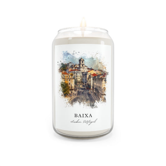 Baixa, Lisbon Portugal scented soy candle