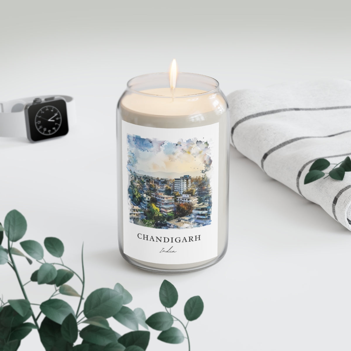 Chandigarh, India scented soy candle