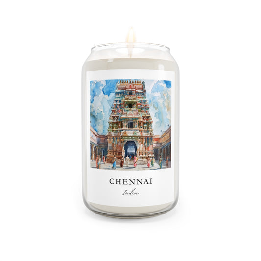 Chennai, India scented soy candle