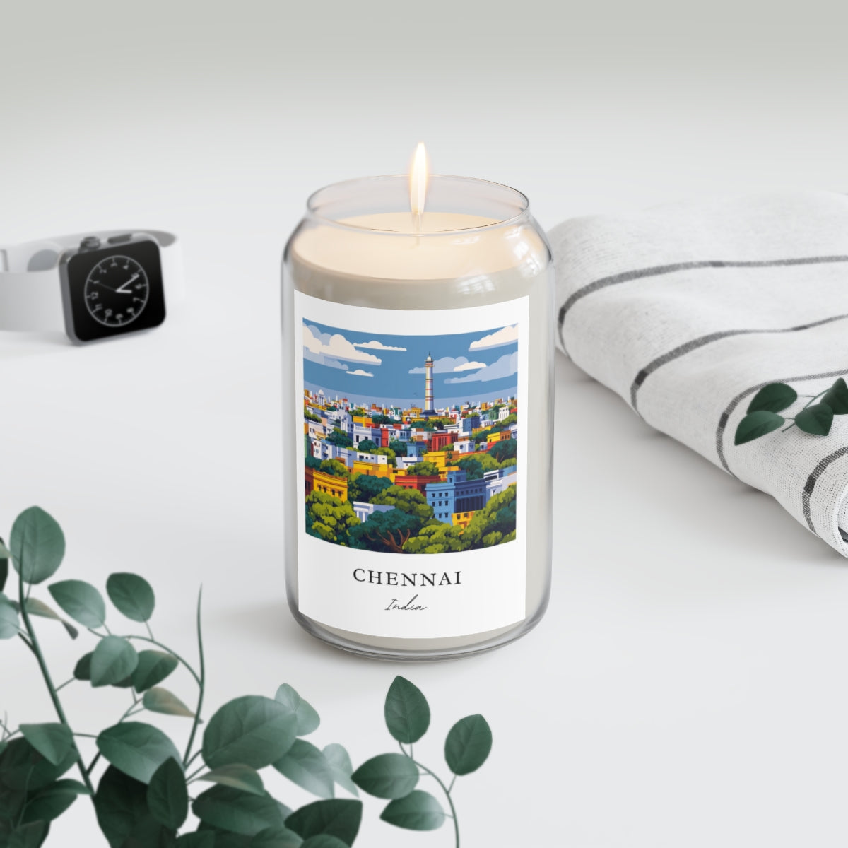 Chennai, India scented soy candle