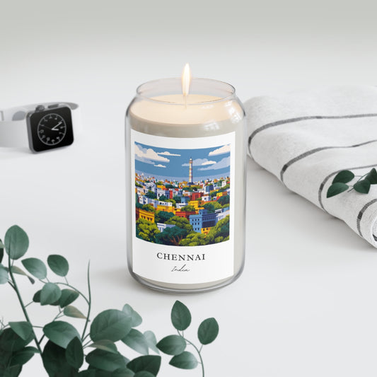 Chennai, India scented soy candle