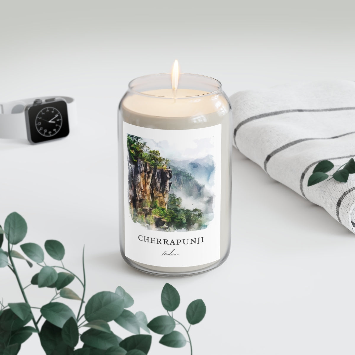 Cherrapunji, India scented soy candle