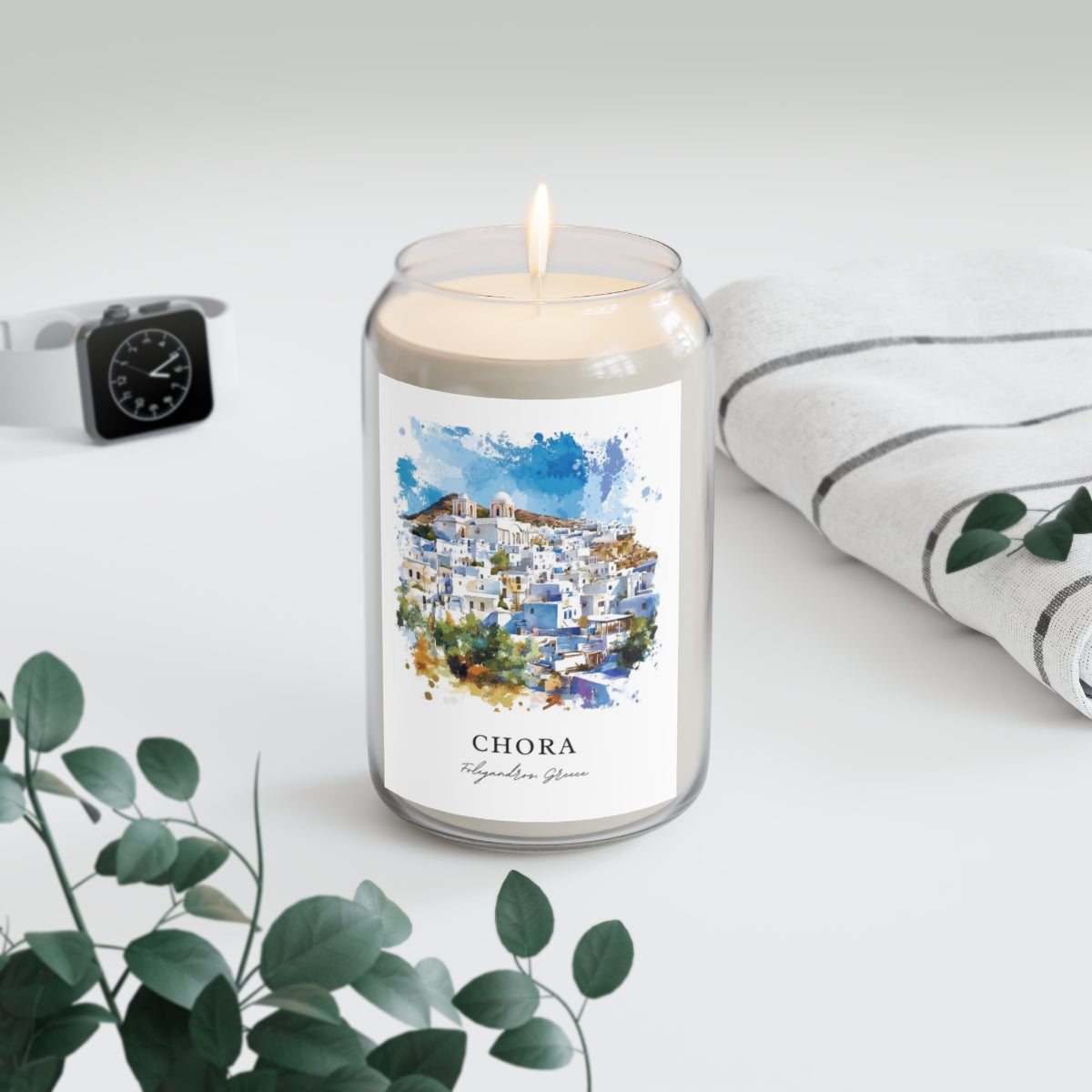 Chora, Folegandros, Greece scented soy candle