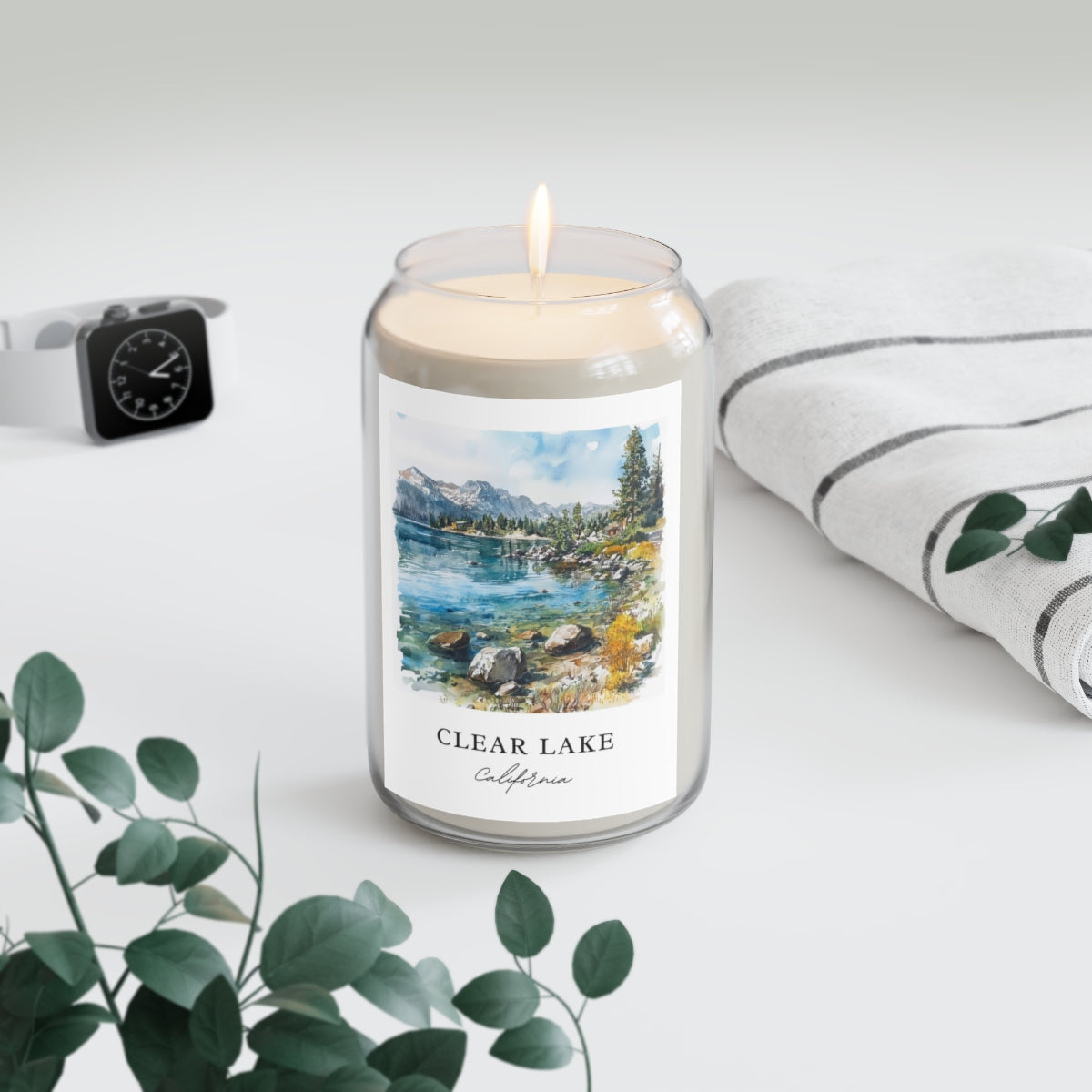 Clear Lake, California scented soy candle