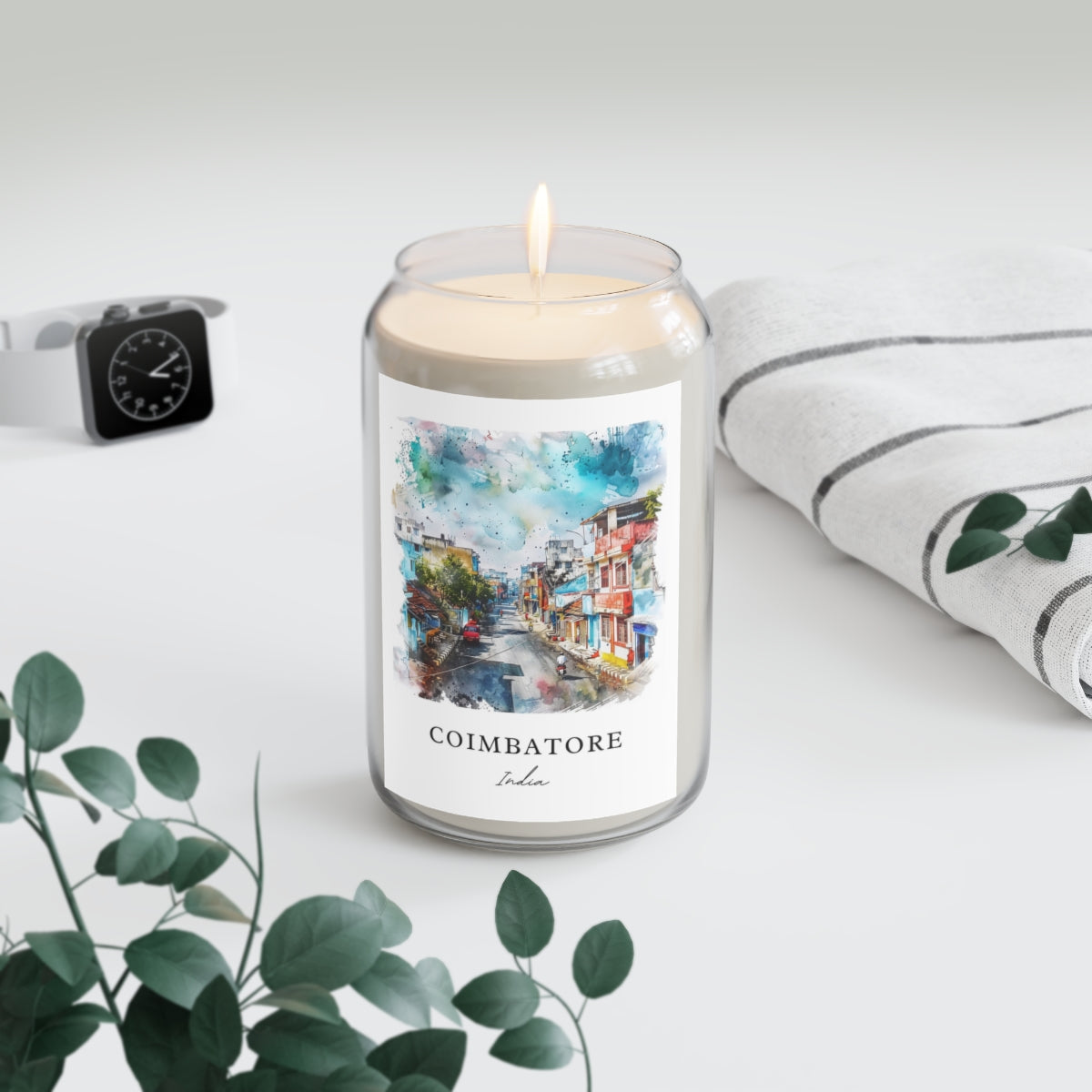 Coimbatore, India scented soy candle