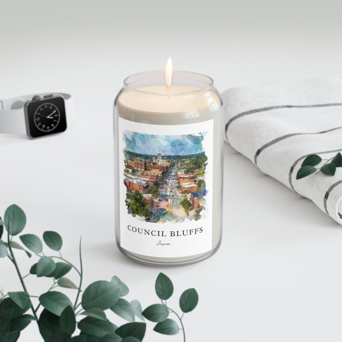 Council Bluffs, Iowa scented soy candle
