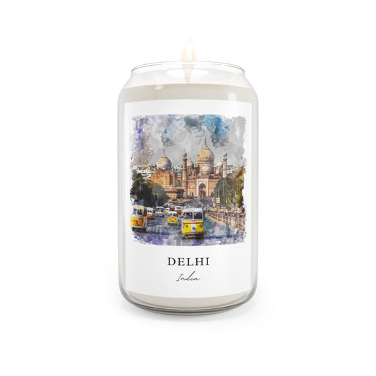 Delhi, India scented soy candle