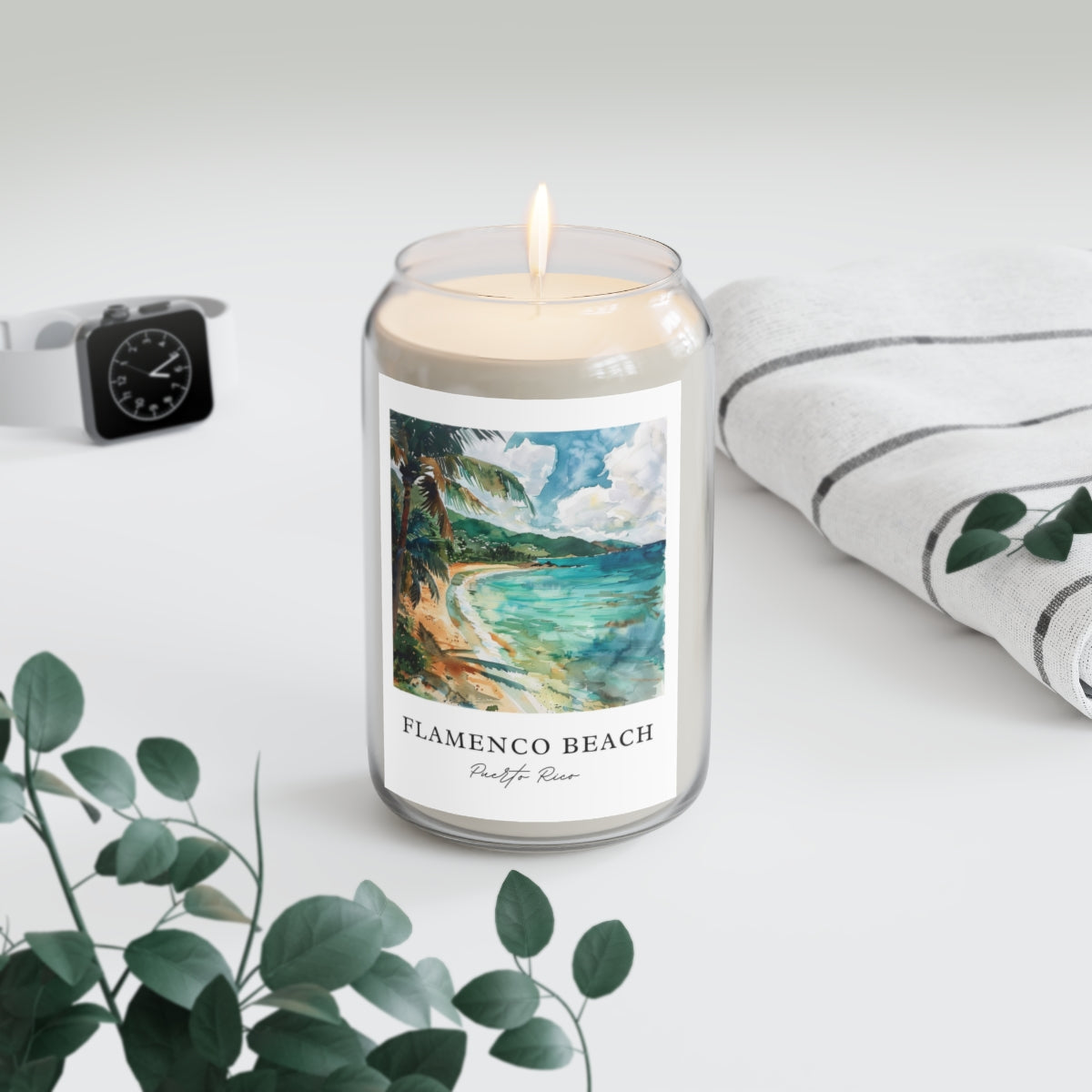 Flamenco Beach, Puerto Rico scented soy candle