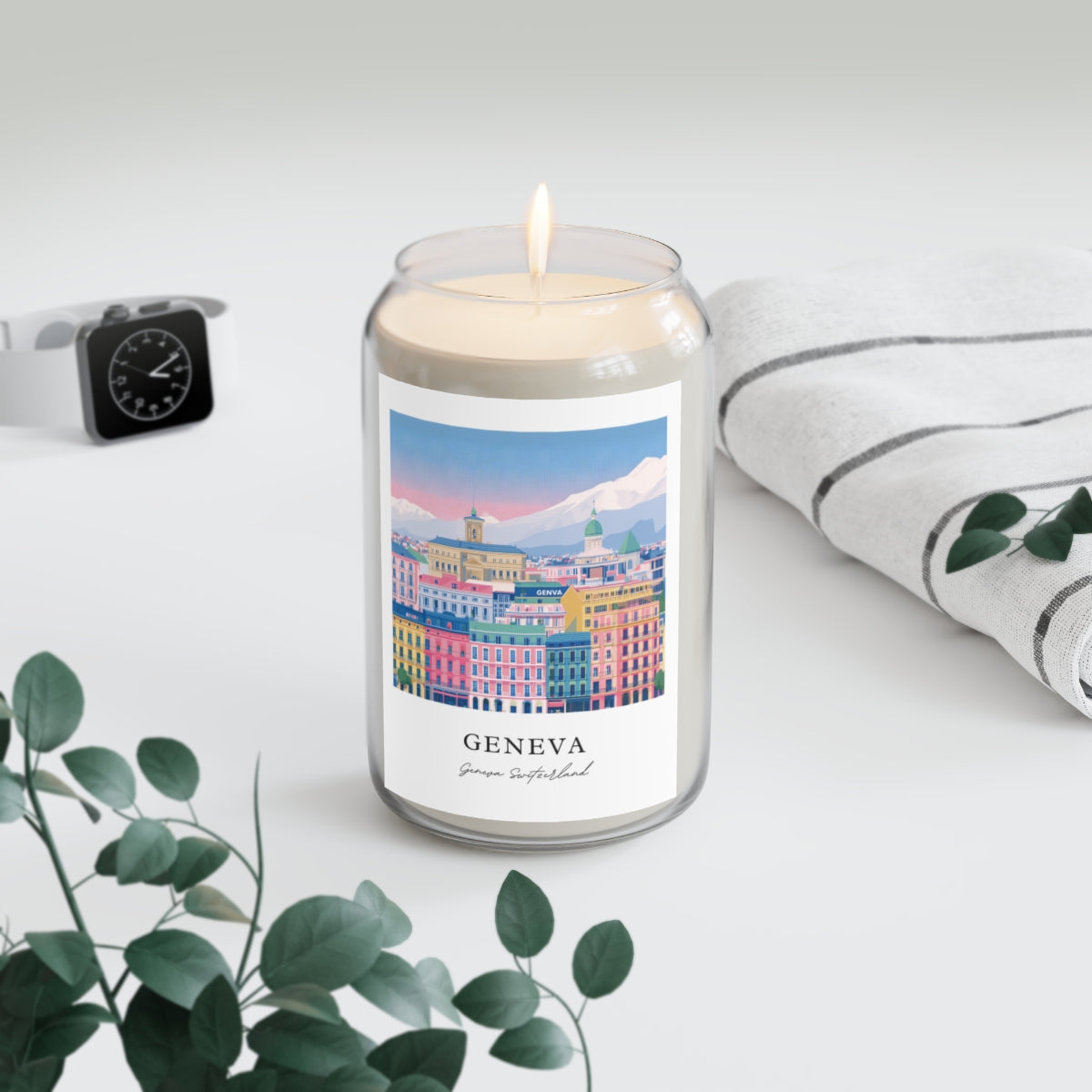 Geneva, Geneva Switzerland scented soy candle