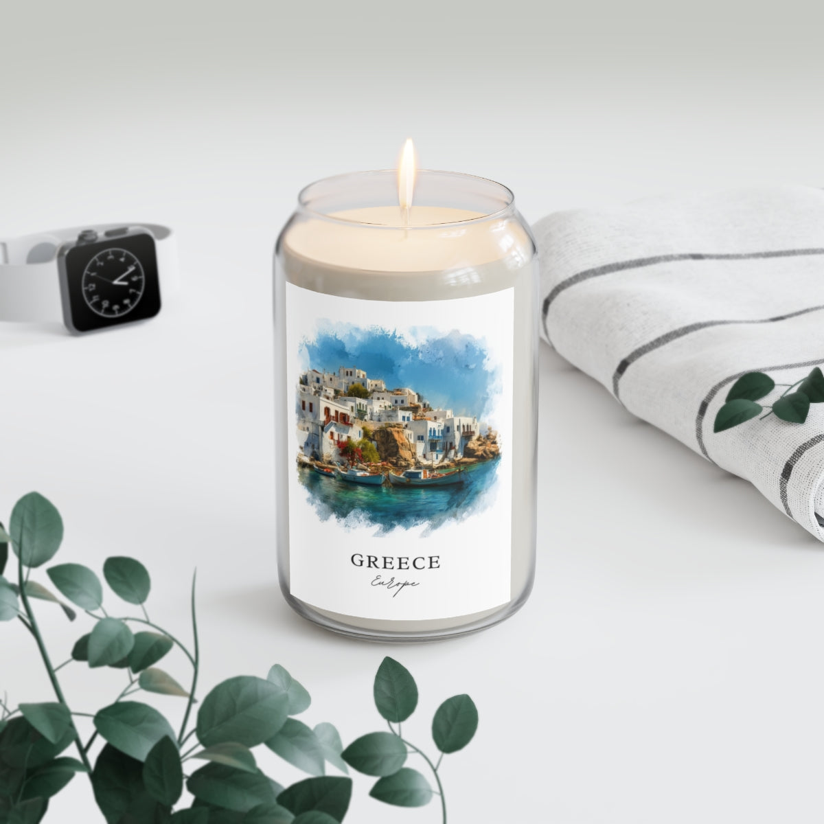 Greece, Europe scented soy candle