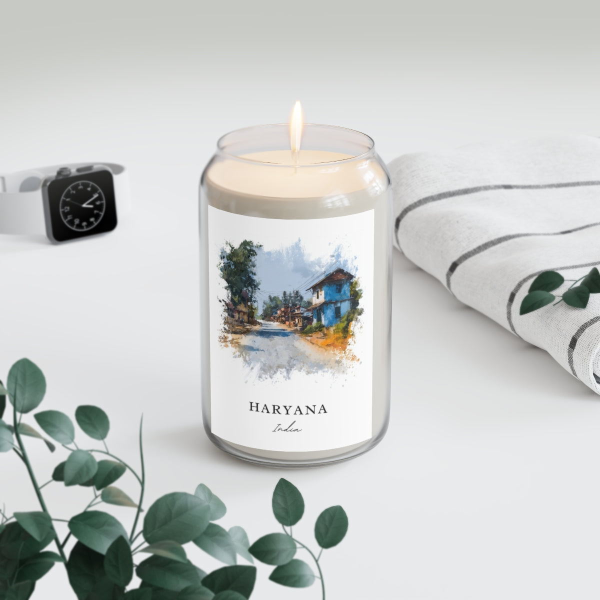 Haryana, India scented soy candle
