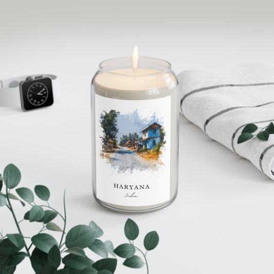 Haryana, India scented soy candle