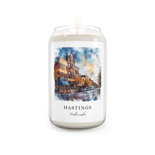 Hastings, Nebraska scented soy candle