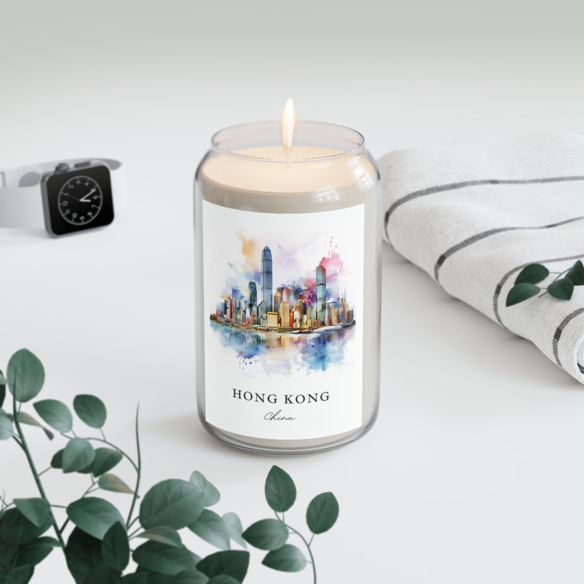 Hong Kong, China scented soy candle