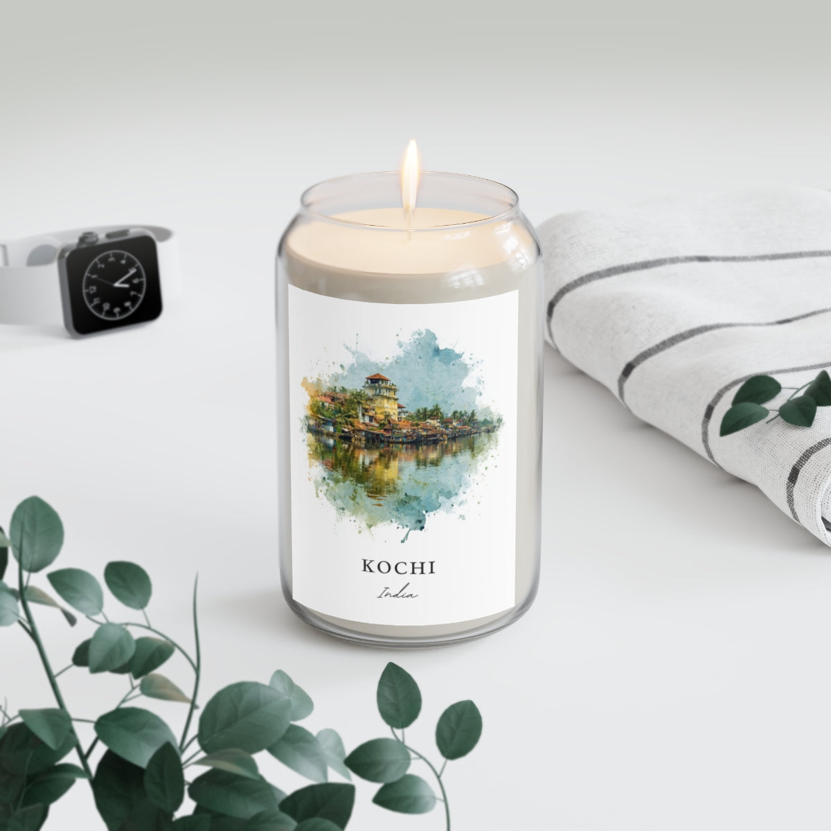 Kochi, India scented soy candle