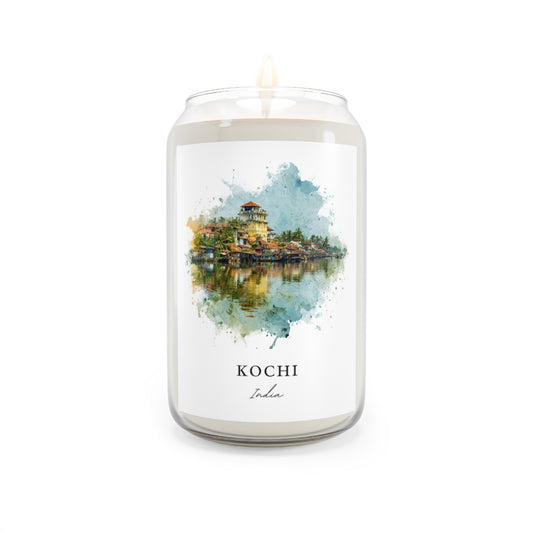 Kochi, India scented soy candle