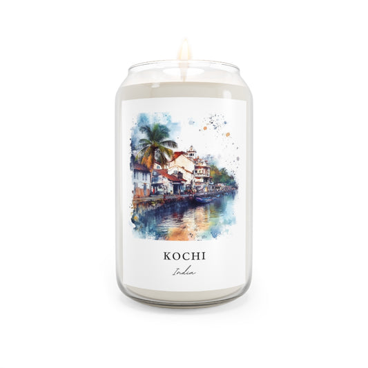 Kochi, India scented soy candle