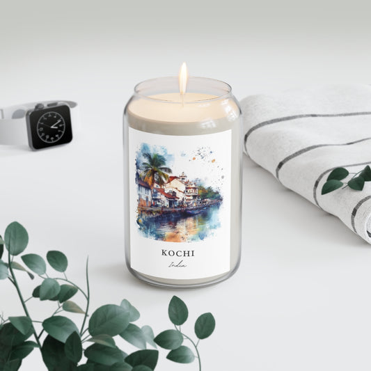 Kochi, India scented soy candle