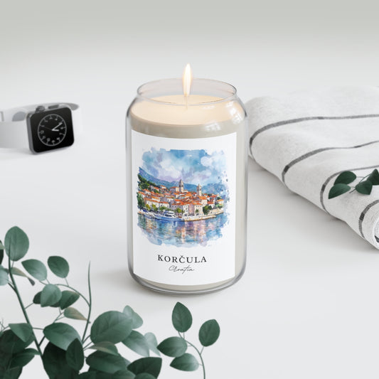 Korčula, Croatia scented soy candle