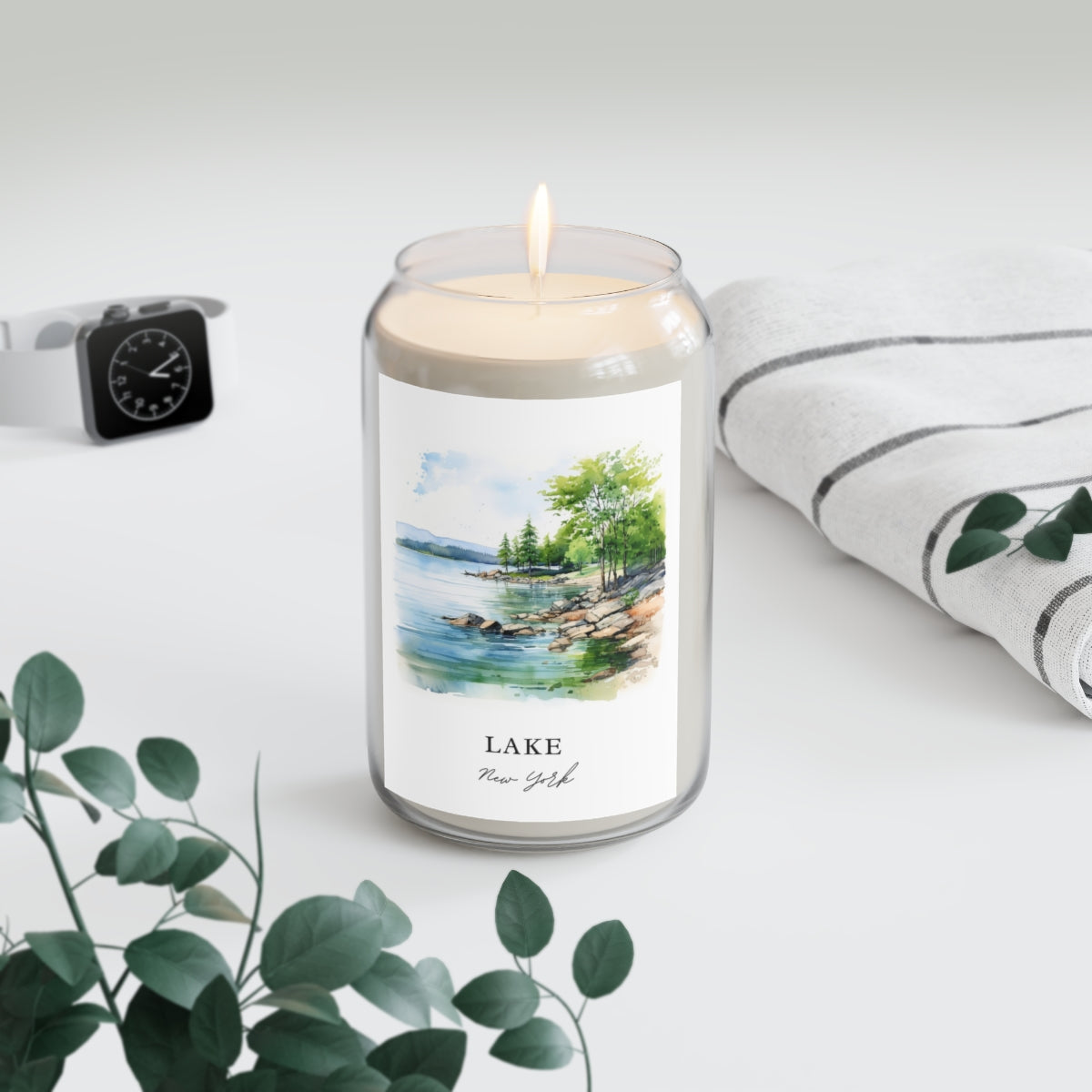 Lake, New York scented soy candle
