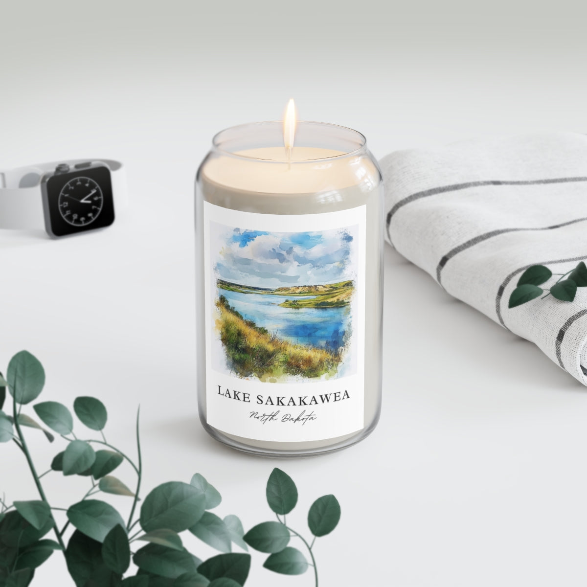 Lake Sakakawea, North Dakota scented soy candle
