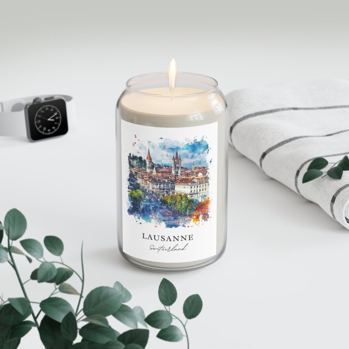 Lausanne, Switzerland scented soy candle