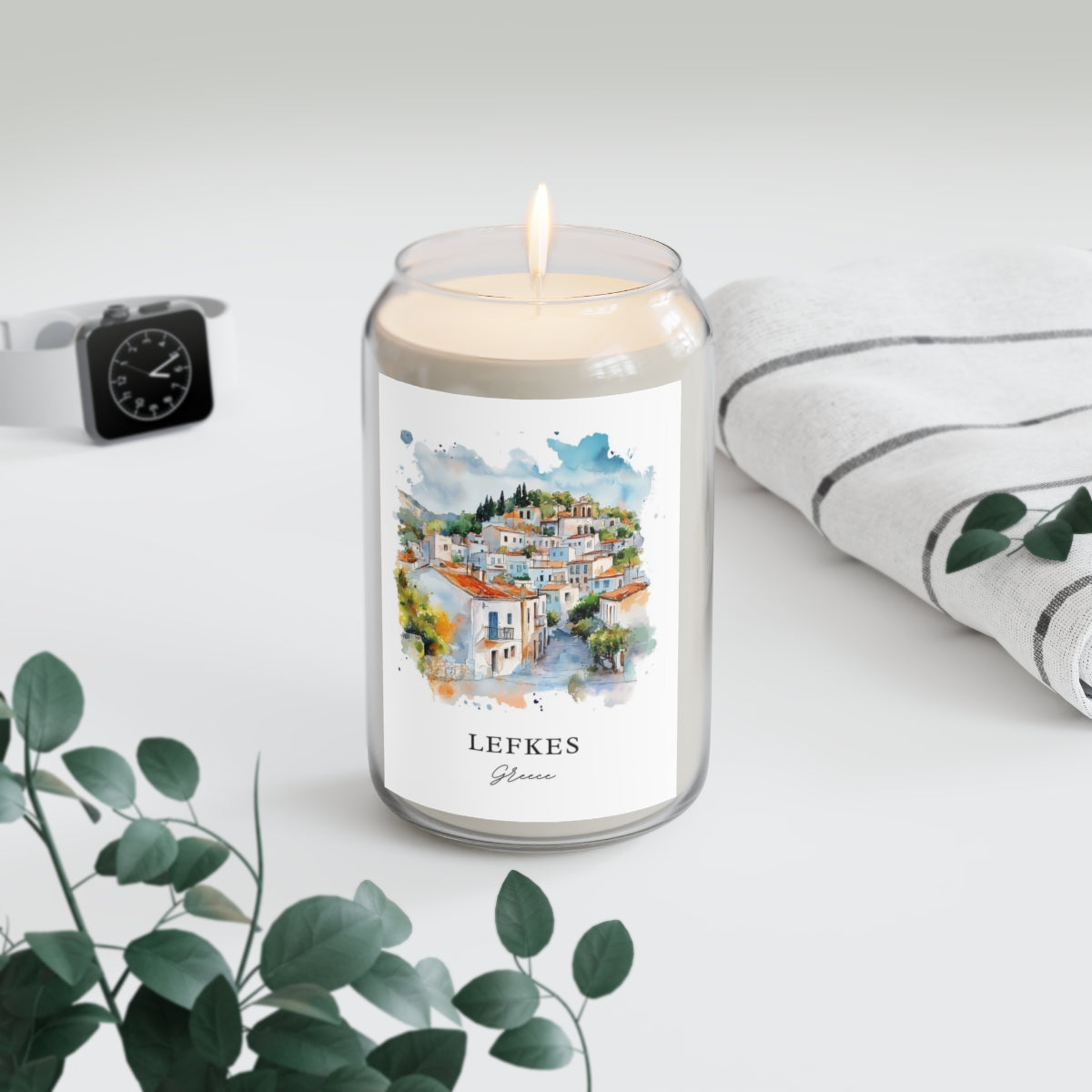 Lefkes, Greece scented soy candle