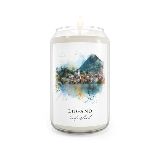 Lugano, Switzerland scented soy candle