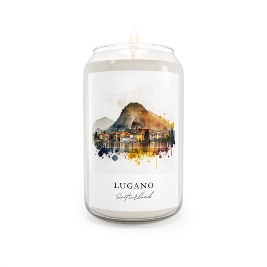 Lugano, Switzerland scented soy candle
