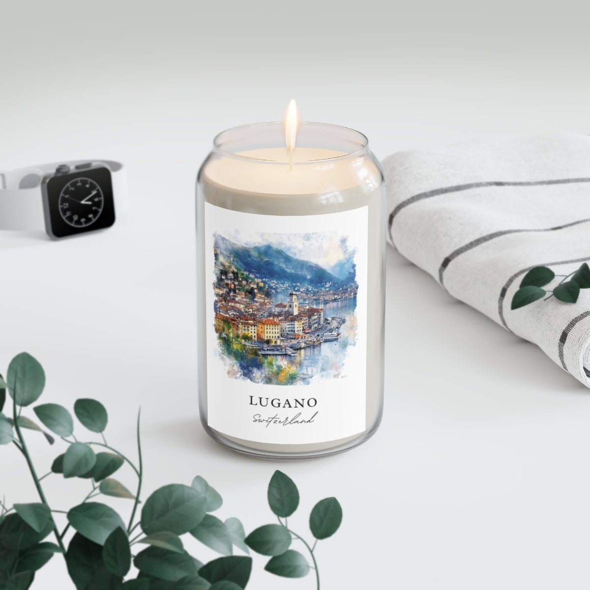 Lugano, Switzerland scented soy candle