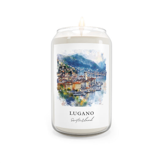Lugano, Switzerland scented soy candle