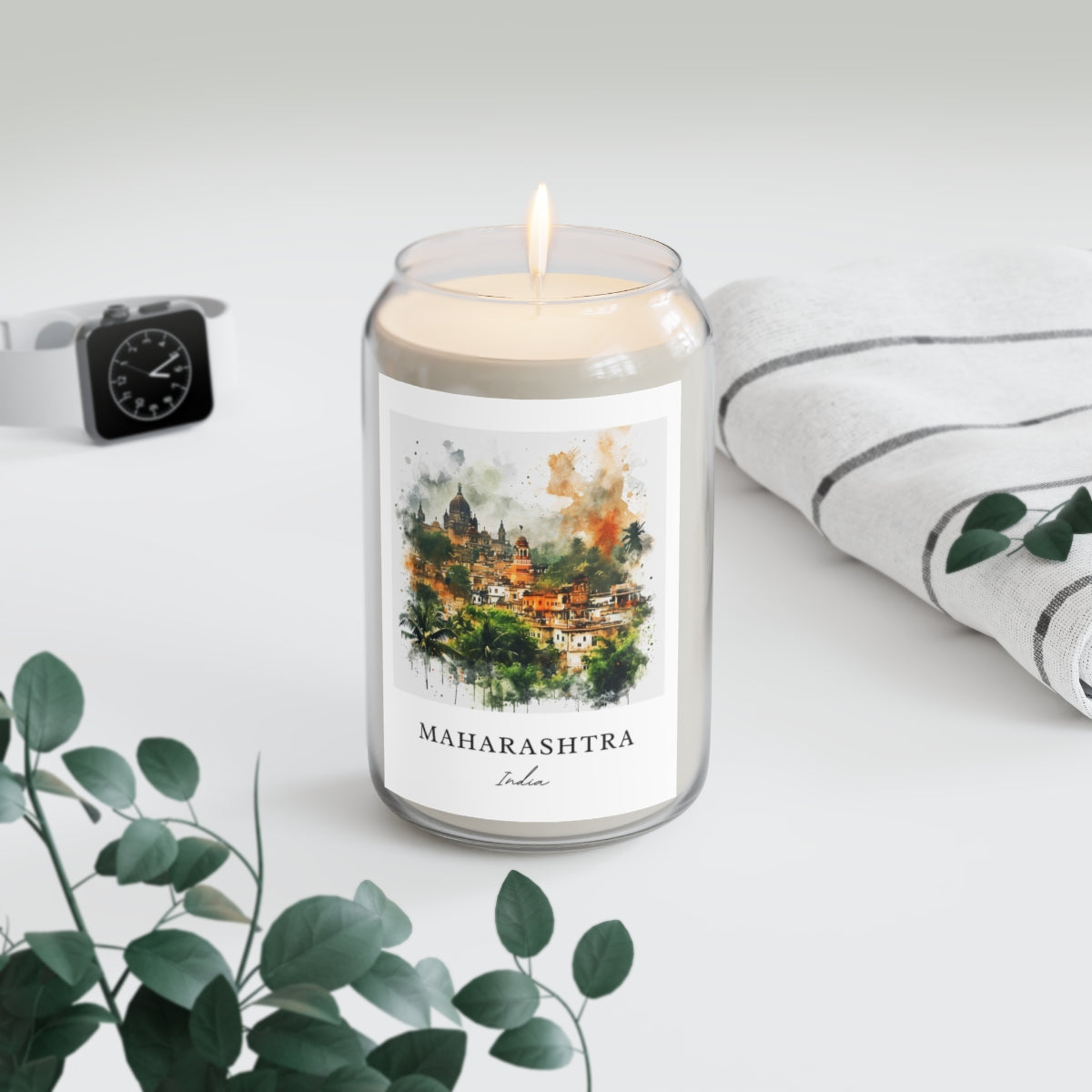 Maharashtra, India scented soy candle