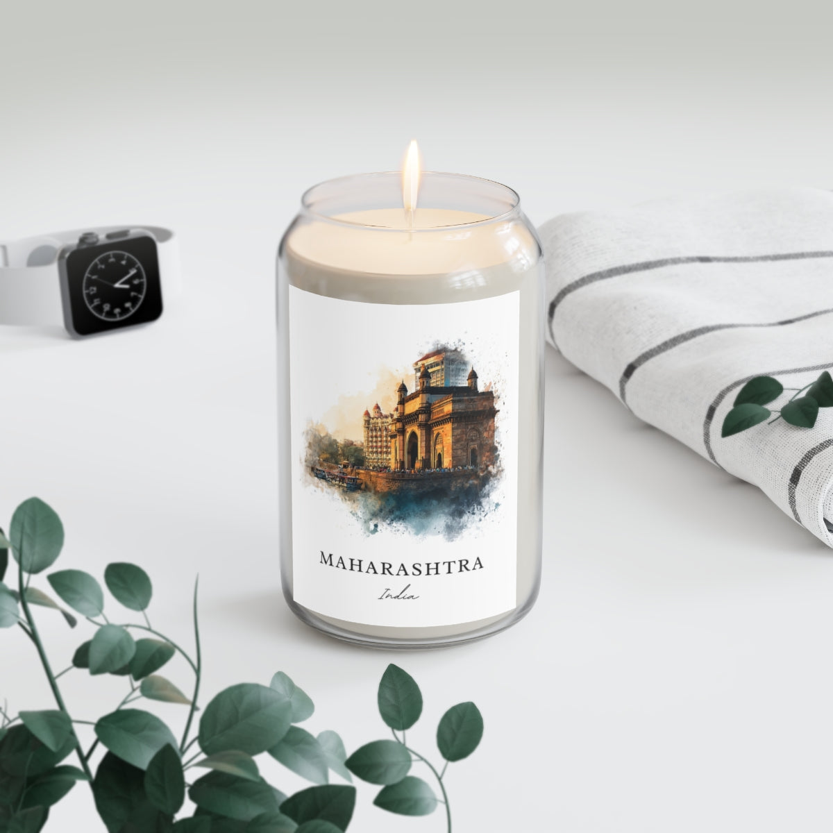 Maharashtra, India scented soy candle