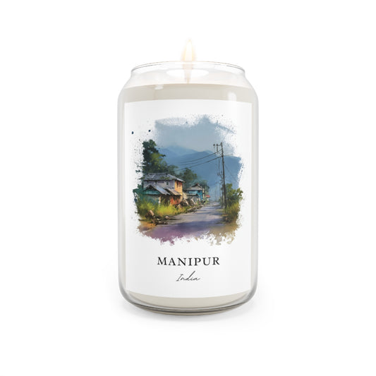 Manipur, India scented soy candle