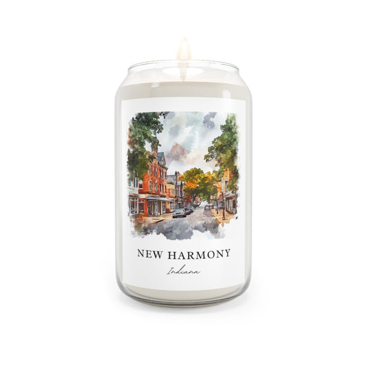 New Harmony, Indiana scented soy candle