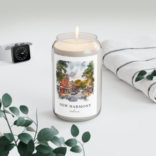 New Harmony, Indiana scented soy candle