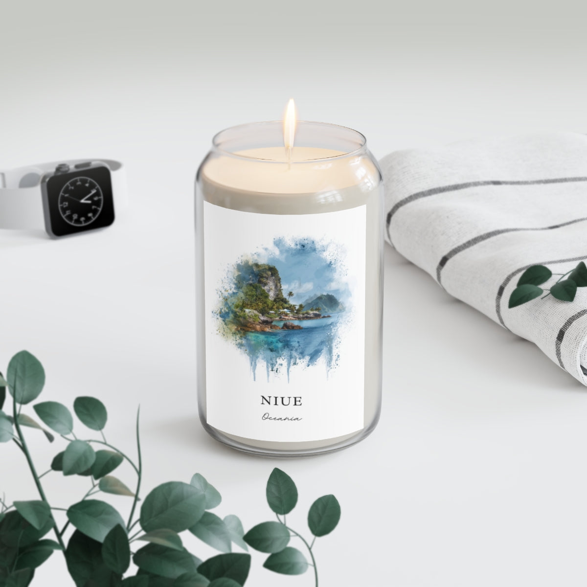 Niue, Oceania scented soy candle