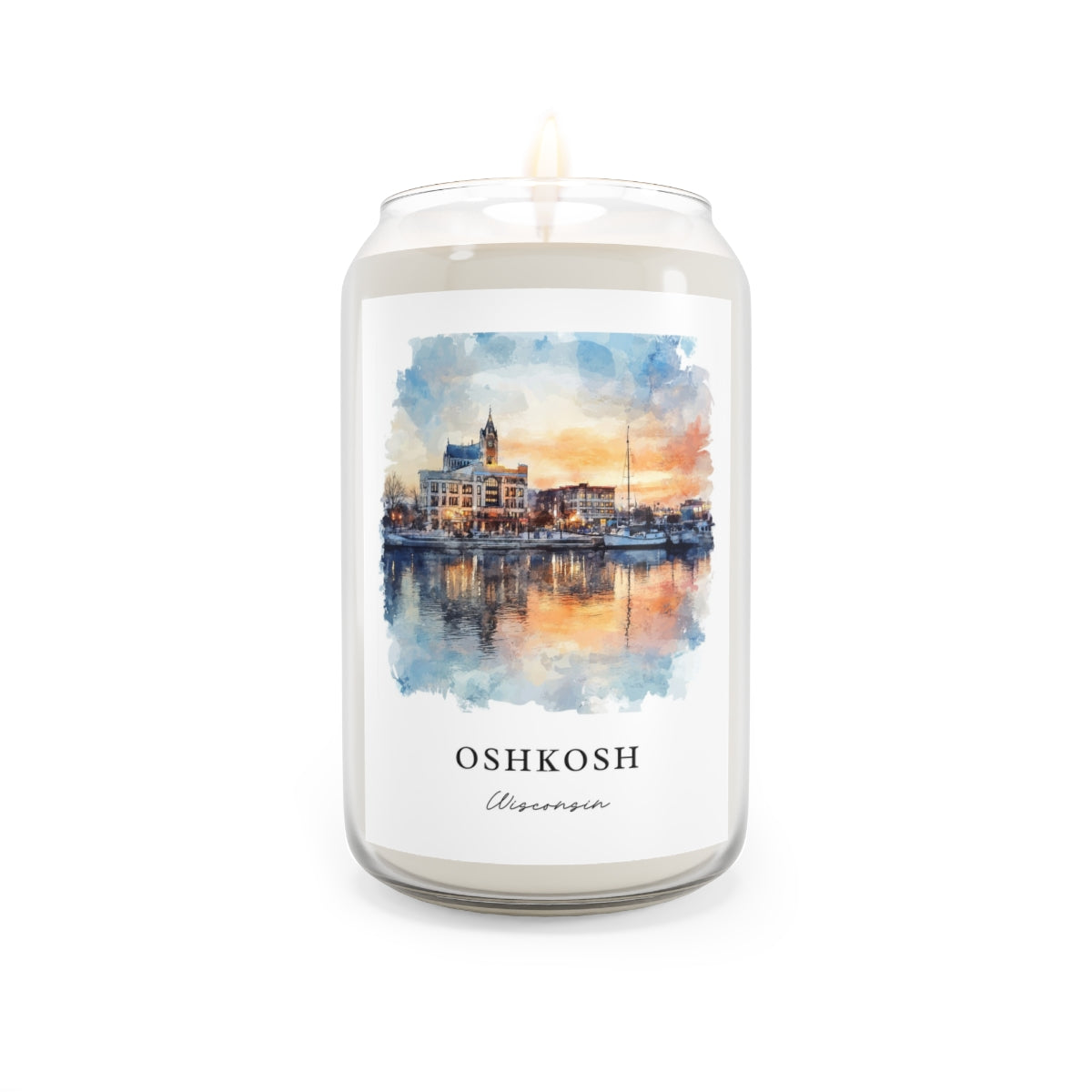 Oshkosh, Wisconsin scented soy candle
