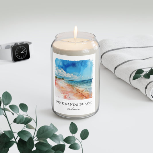 Pink Sands Beach, Bahamas scented soy candle
