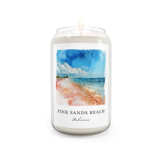 Pink Sands Beach, Bahamas scented soy candle