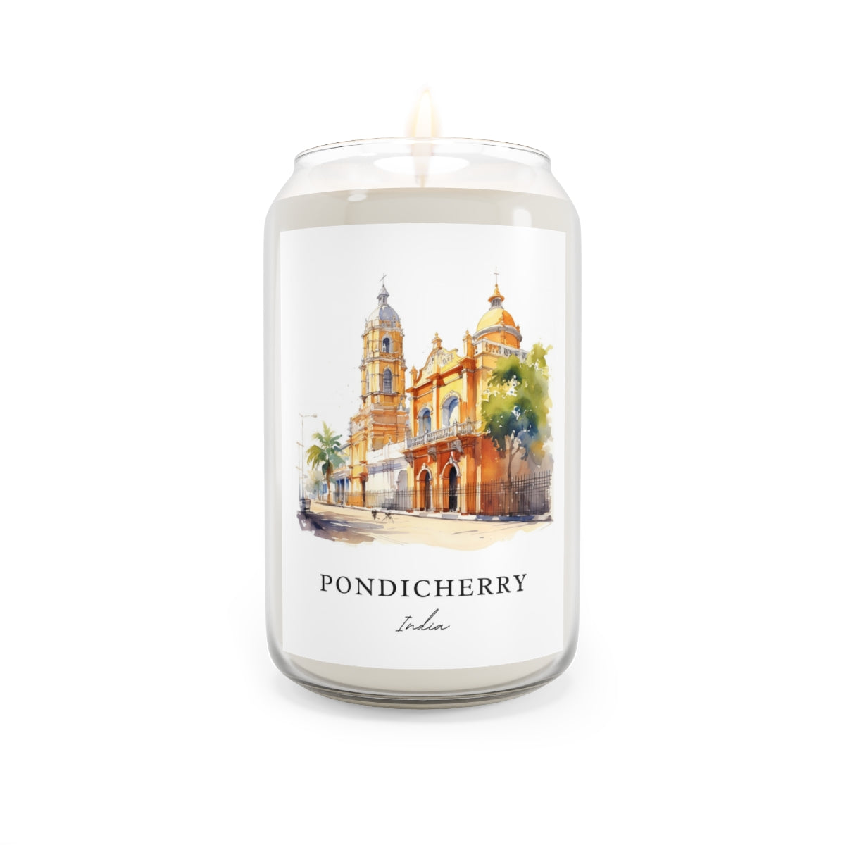 Pondicherry, India scented soy candle