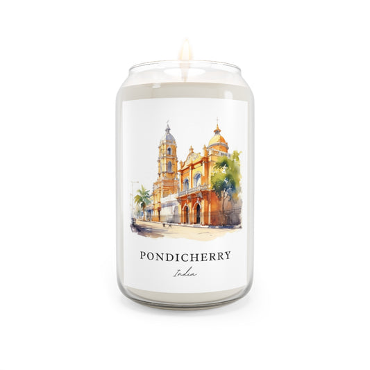 Pondicherry, India scented soy candle