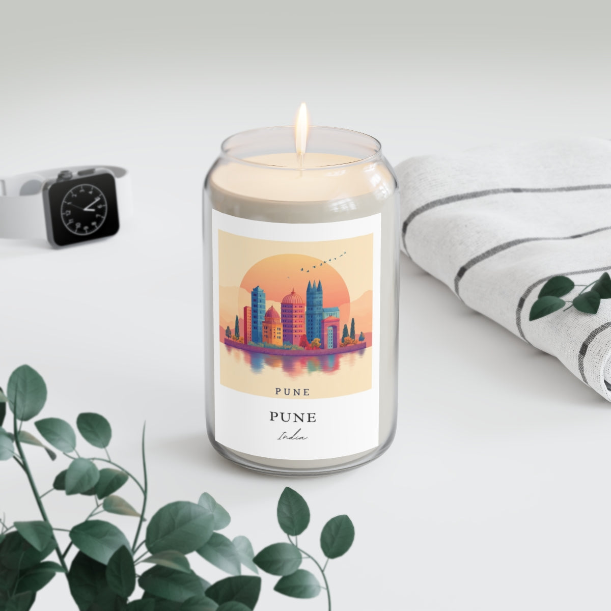 Pune, India scented soy candle