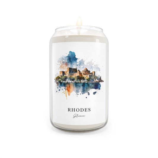 Rhodes, Greece scented soy candle