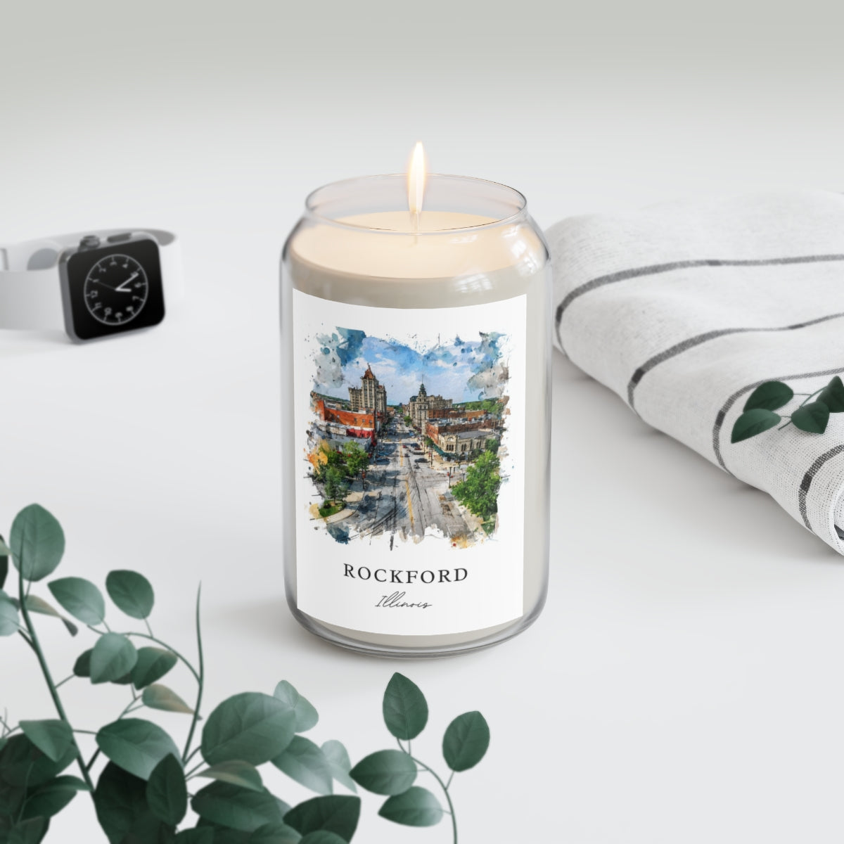 Rockford, Illinois scented soy candle