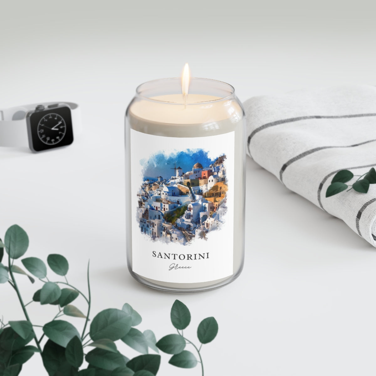 Santorini, Greece scented soy candle