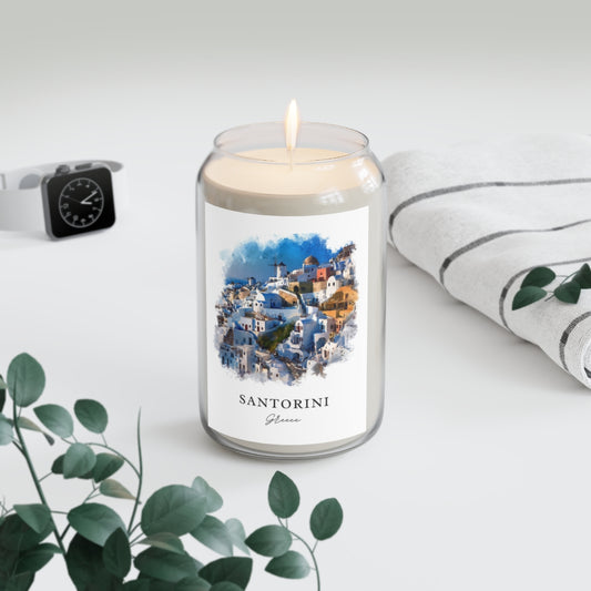 Santorini, Greece scented soy candle